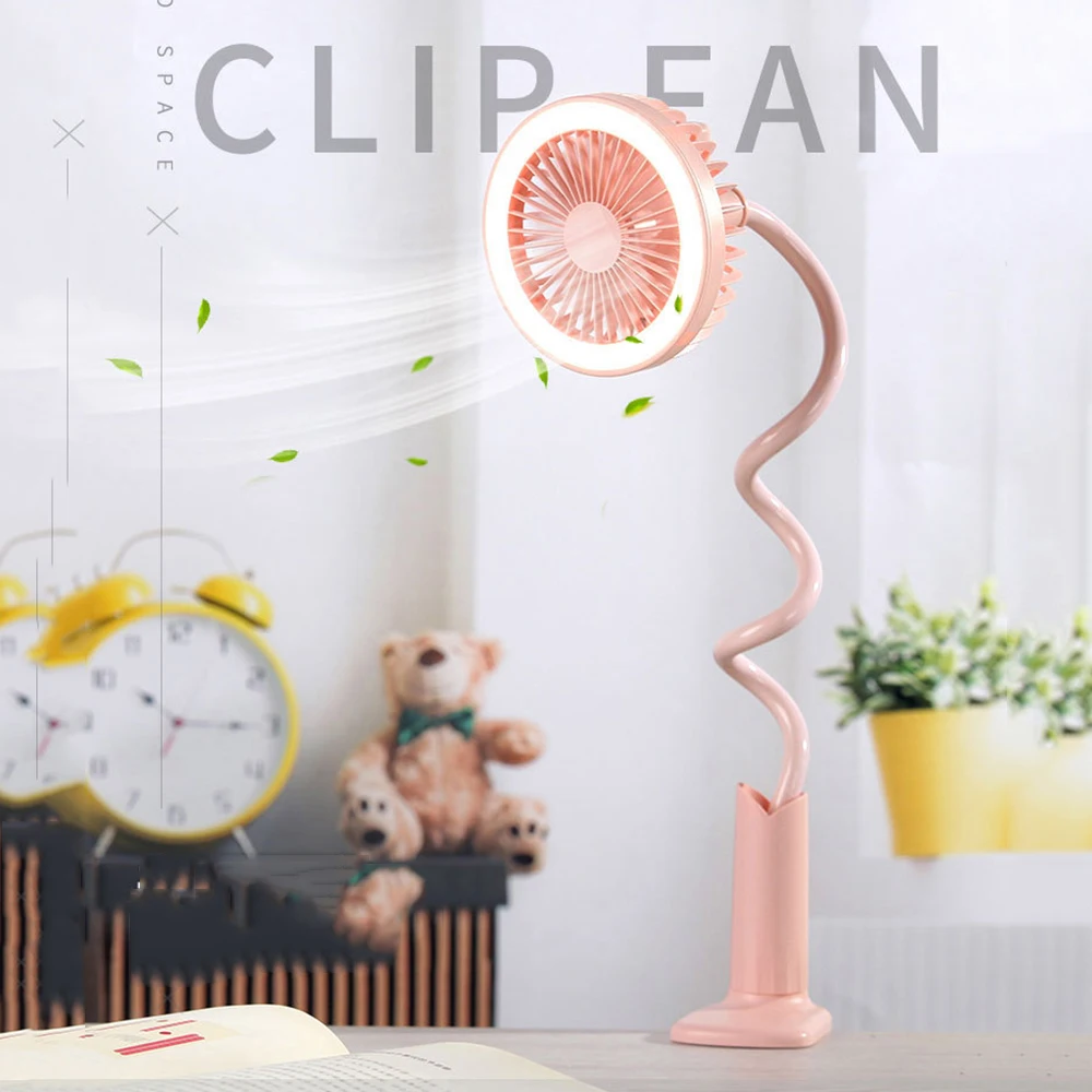 2020 перезаряжаемый на 360 градусов портативный мини-вентилятор со светодиодным