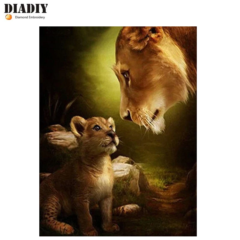 DIADIY 5D DIY Алмазная вышивка с животными король льва горный хрусталь полная