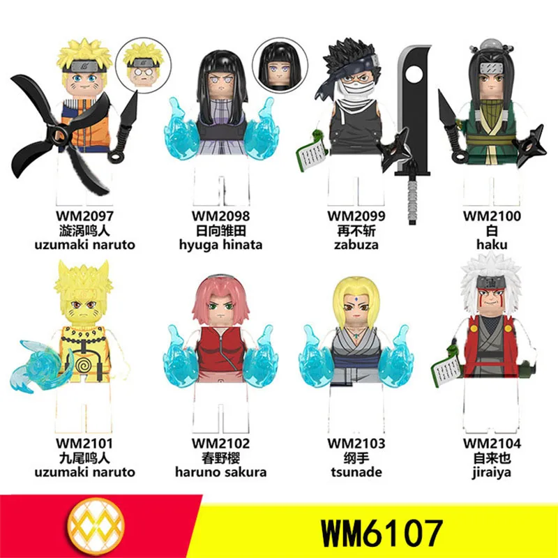

DIY Action MiniFigure Narutos Ninja Comba Blocks Uzumaki Narutos Jiraiya Momochi Zabuza Accessories For Kids New Year's Gifts