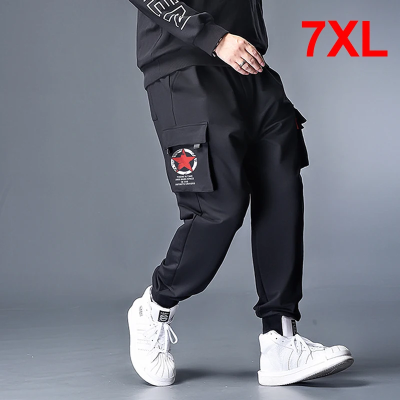 

Брюки-карго мужские, спортивные, с большими карманами, большие размеры 7XL, HX625, свободный низ
