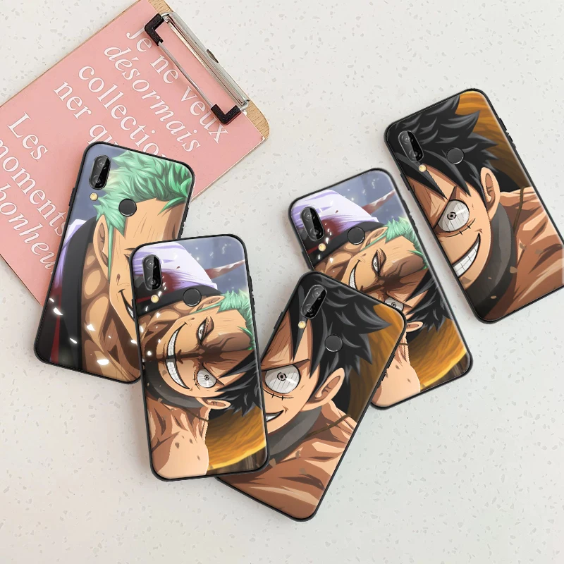 

Japan Anime One Pieces Luffy Zoro Phone Case For Huawei P Smart Z 2019 2021 P20 Pro P30 P40 P40 Lite Pro Soft TPU Cover Coque