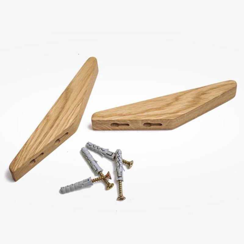 

8 Pcs Natural Wood Clothes Hanger Wall Mounted Coat Hook Decorative Key Holder Hat Scarf Handbag Storage Hanger Bathroom