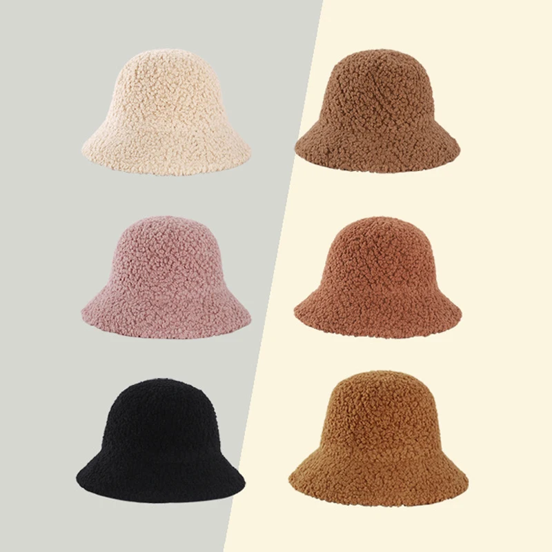 Шляпа рыбака из овечьей шерсти Женская осенне-зимняя мягкая теплая шапка-купол