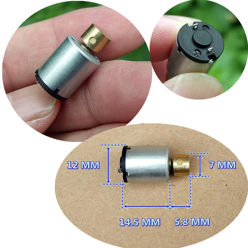 1 шт. миниатюрный DC1.5 3V цилиндрический Вибрационный Мотор с латунной