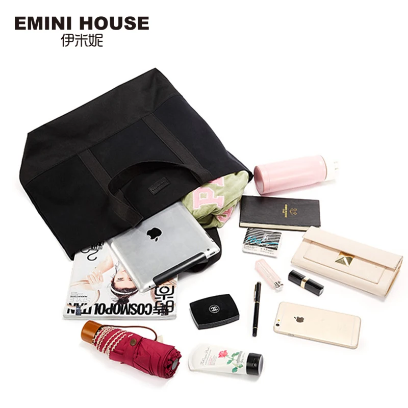 EMINI HOUSE Холщовая Сумка-тоут вместительная Повседневная сумка для покупок женские