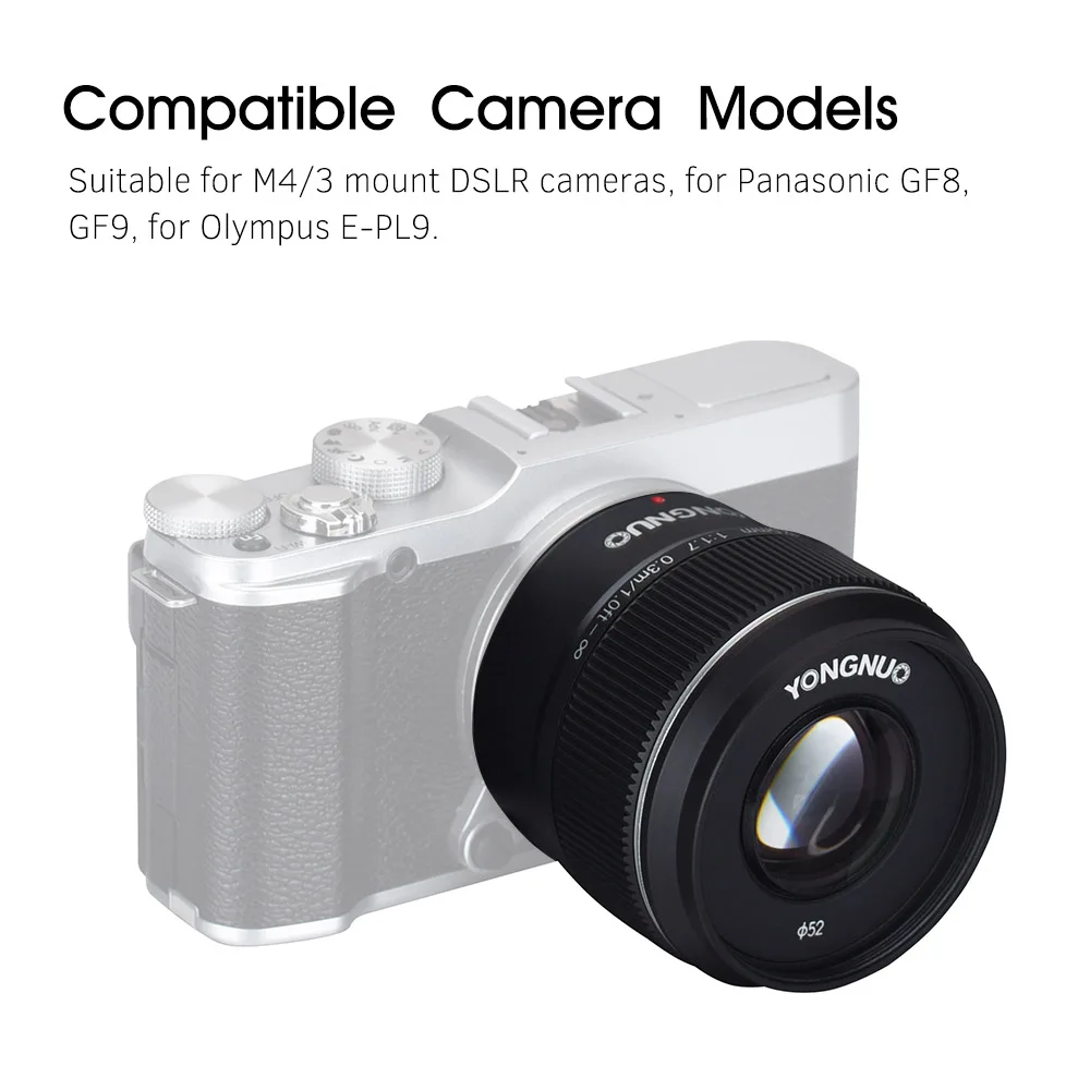Объектив YONGNUO YN42.5mm F1.7M с большой диафрагмой AF/объектив MF стандартный объектив Prime