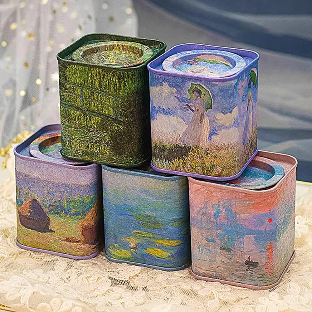Square Tin Can Empty Cube Tin Box Storage Container kit for Tea Coffee Herb Candy Chocolate Sugar Spices Gift Crafts Gifts Box