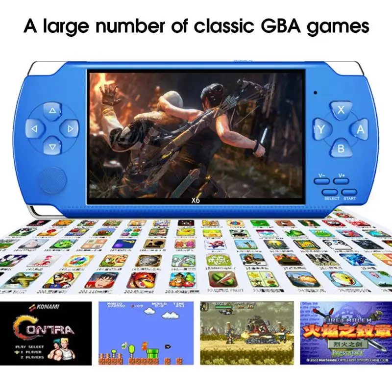 

64 Bit 4.3" Portable Handheld Game 8GB Console Player Built-in 10000+Games +Camera X6 Gift For Child