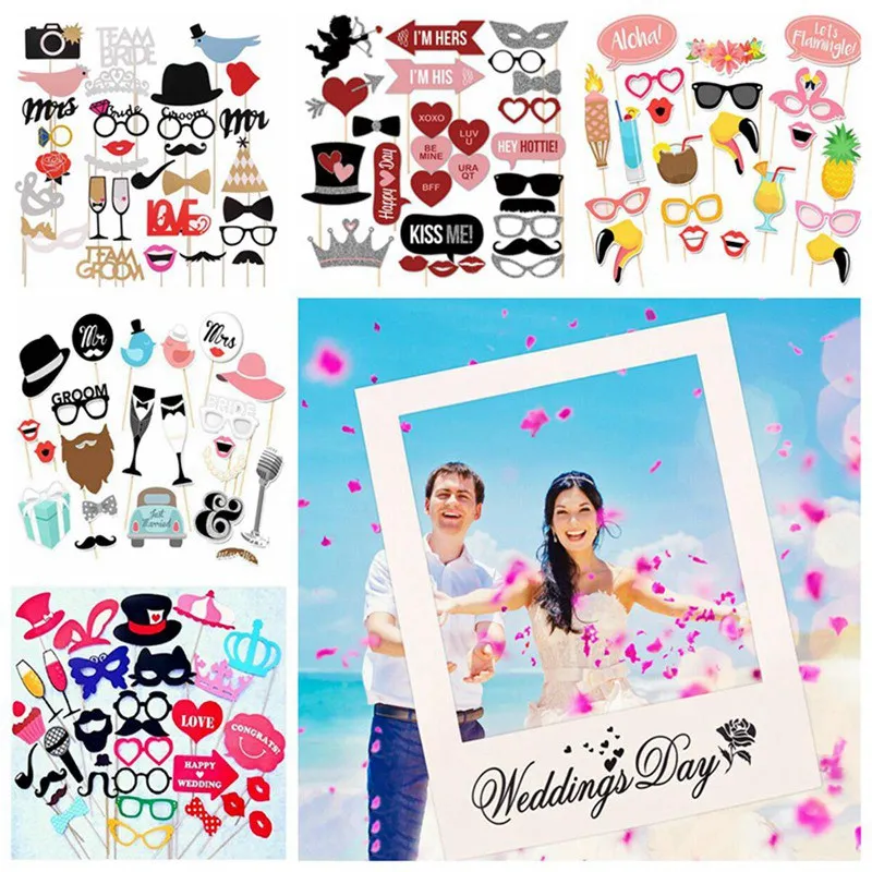 

Photo Booth Props Wedding Decorations DIY Funny Masks Mr Mrs Photobooth Photo Props Accessories Event Party Supplies Baby Shower