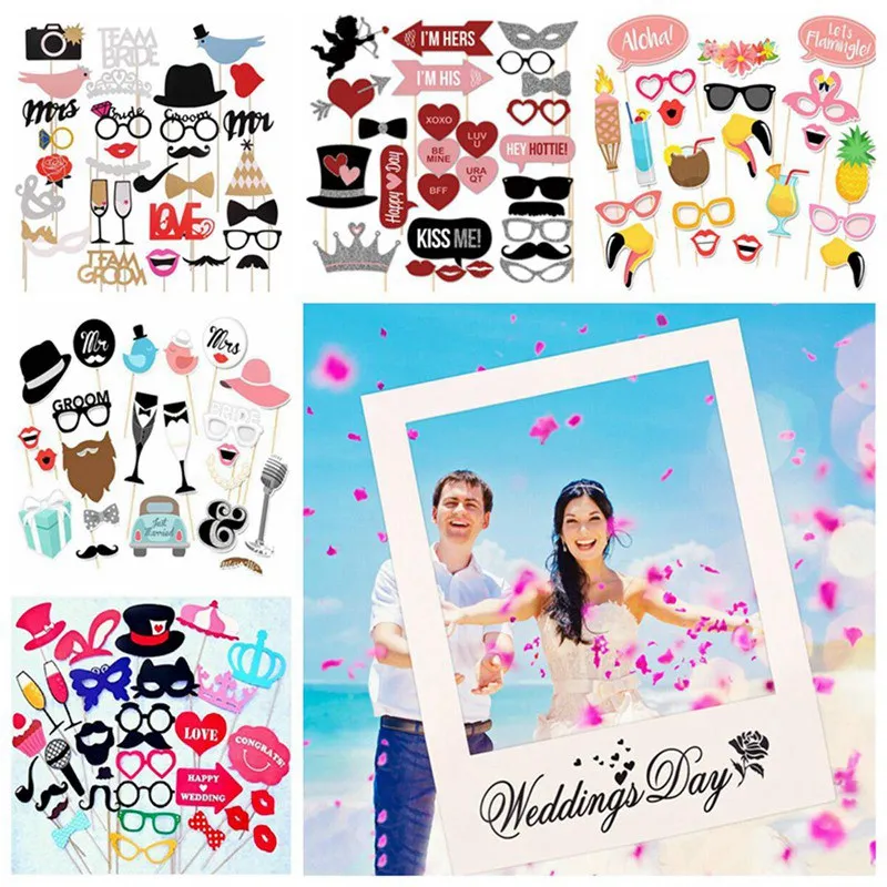 Photo Booth свадебные декорации DIY Забавные Маски Mr Mrs Фотофон фото реквизит