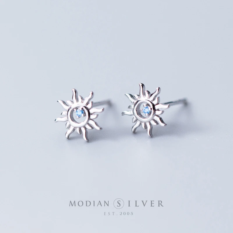 Modian классический уникальный солнца Гелиос Кристальные серьги гвоздики для