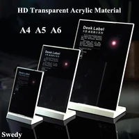 a6 105x148mm slant back acrylic poster menu holder display stand table plastic brochure holder paper card signs display ad frame
