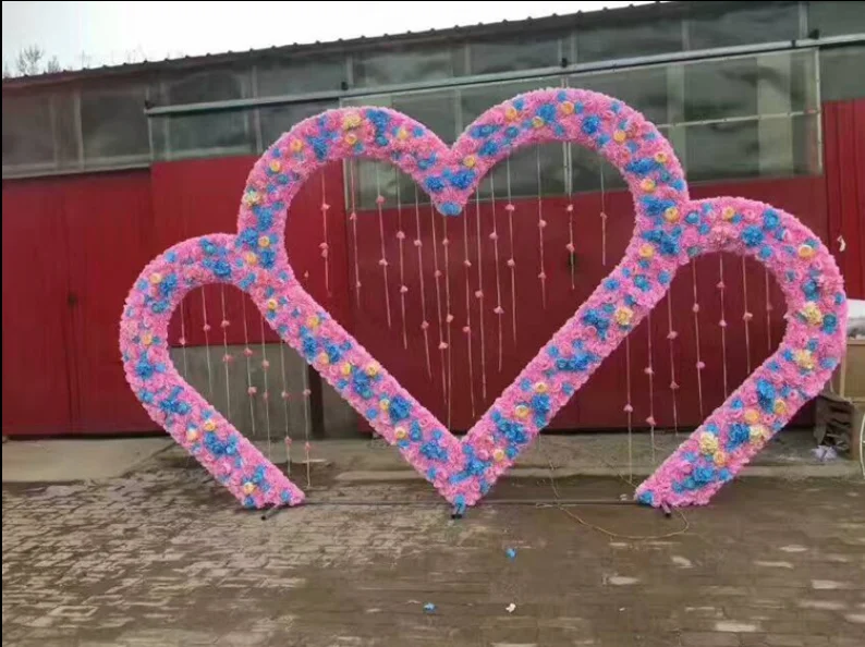 

Wedding props heart-shaped background wall flower wall background decoration large iron shelf stage background decoration