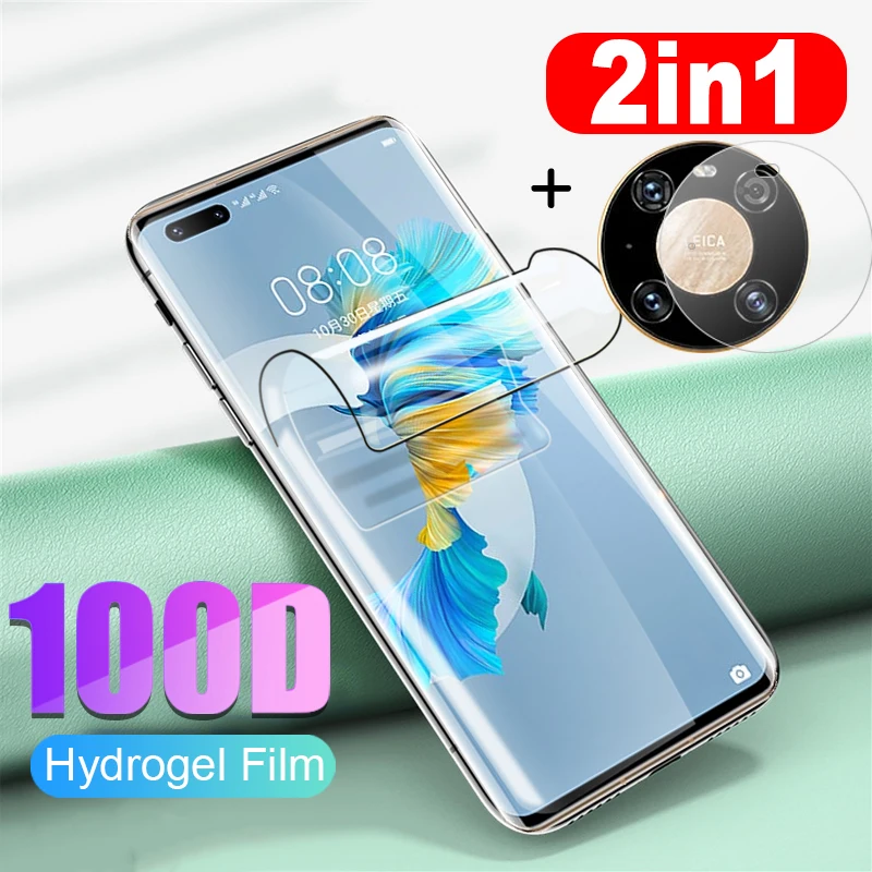 

2in1 Screen Hydrogel Film For Huawei mate 40 Pro Plus Camera Protector For huawe 40Pro Plus Full Cover protect film Not Glass
