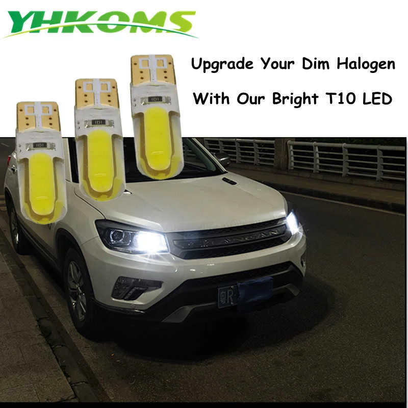 

YHKOMS T10 W5W 194 car LED COB interior light car LED license plate light auto car marker bulb 12V 6000K