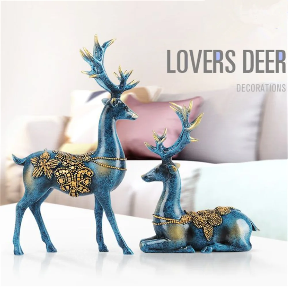 2 шт. любит олень украшения ручной работы из смолы бисера пара оленей мебель