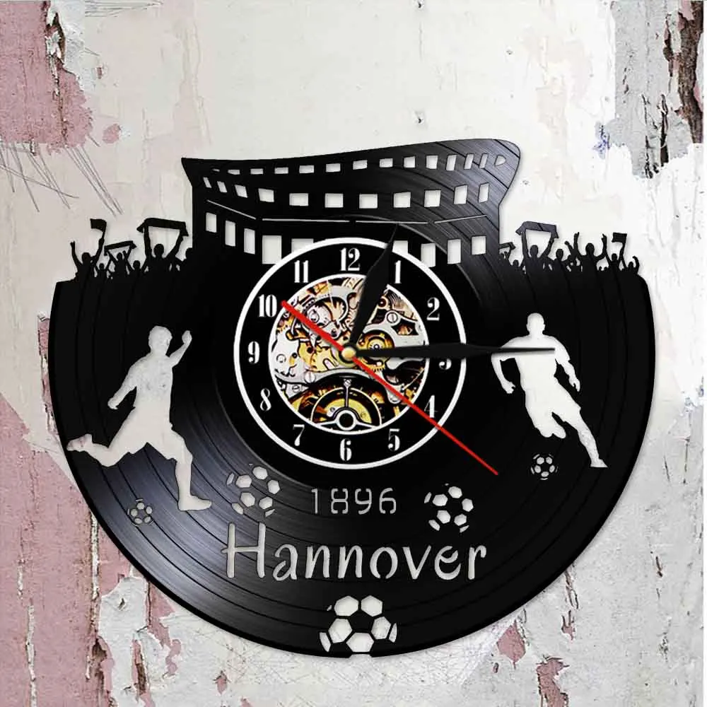 Виниловые настенные часы с городским пейзажем и виниловой записью для