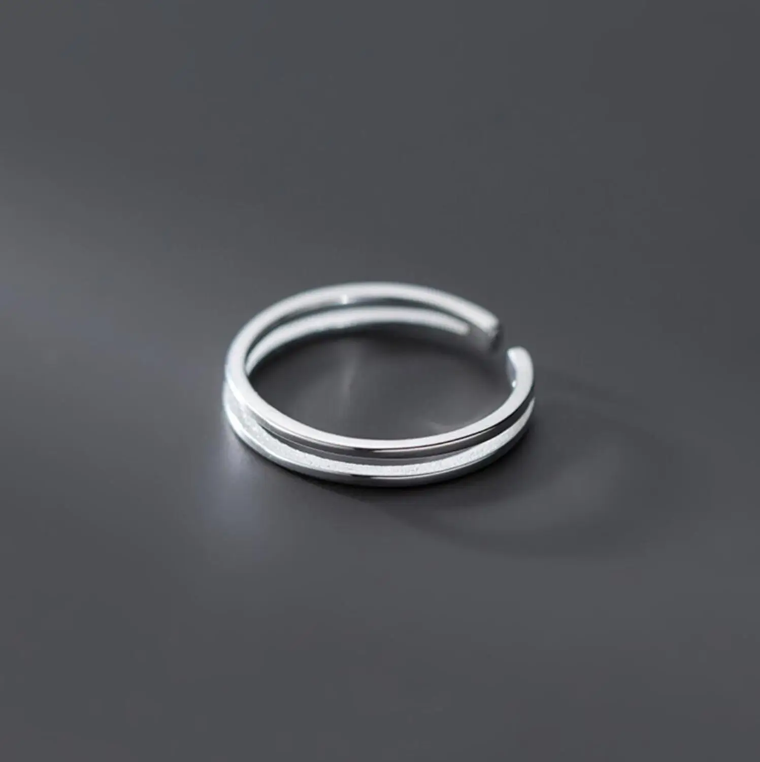 925 Sterling Silver 2 Bands Adjustable Knuckle Midi Mid Finger Toe Pinkie Ring Size 3.5 A3399 | Rings