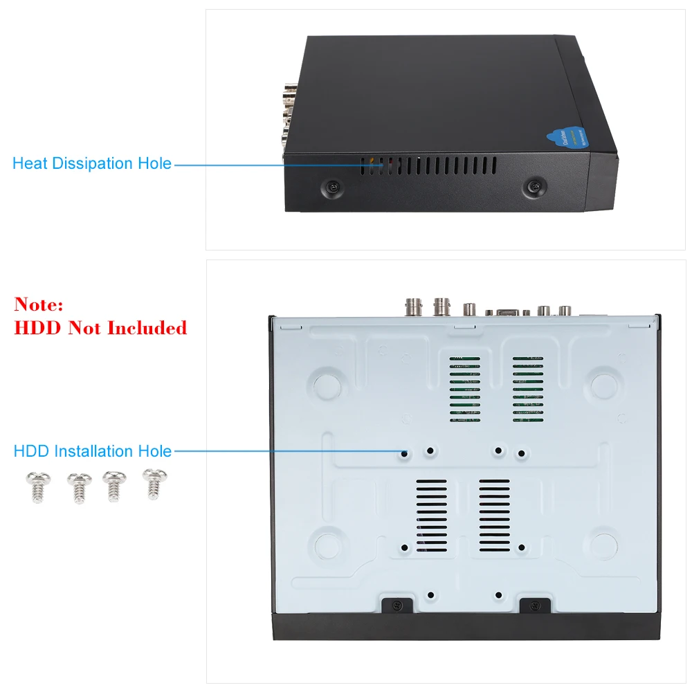 KKmoon 4CH DVR 1080P H.264 цифрового видео Регистраторы с P2P С телефонным пультом управления