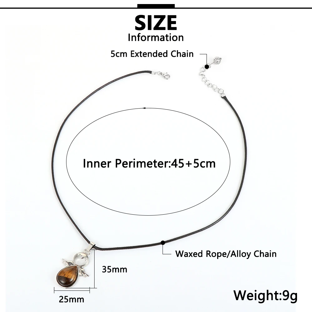 Женское и мужское ожерелье с подвеской в виде крыльев Ангела из натурального
