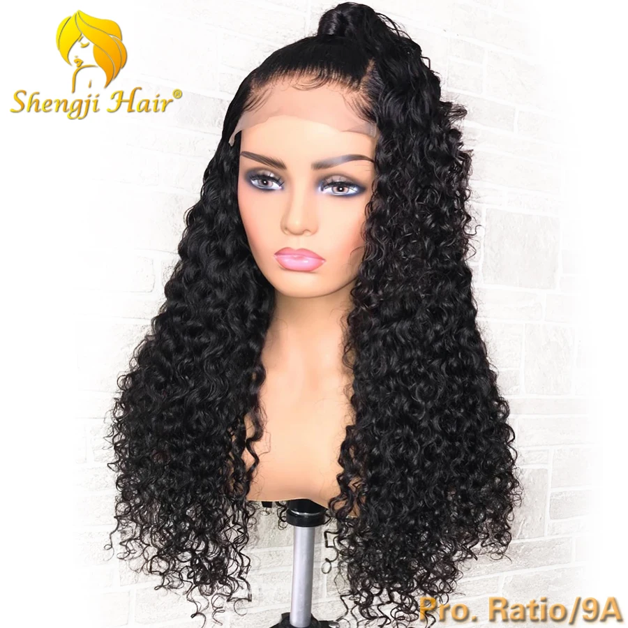 Бесклеевая кружевная передняя часть человеческие волосы парики предварительно