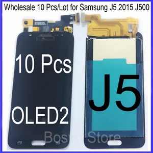Оптовая продажа 10 шт.лот для Samsung J5 2015 J500 ЖК-дисплей с сенсорным дигитайзером в сборе OLED2