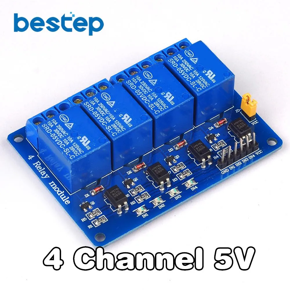 5 в 4 Канальный Релейный Модуль низкий уровень триггера с оптроном релейный выход