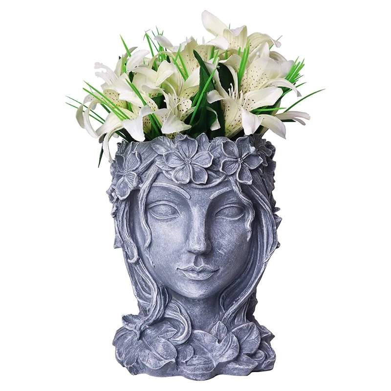 

NEW Goddess Statue Succulent Plant Pot Drainage Hole Cactus Planter Indoor Outdoor Resin Portrait Vase Home Decor DropShipping