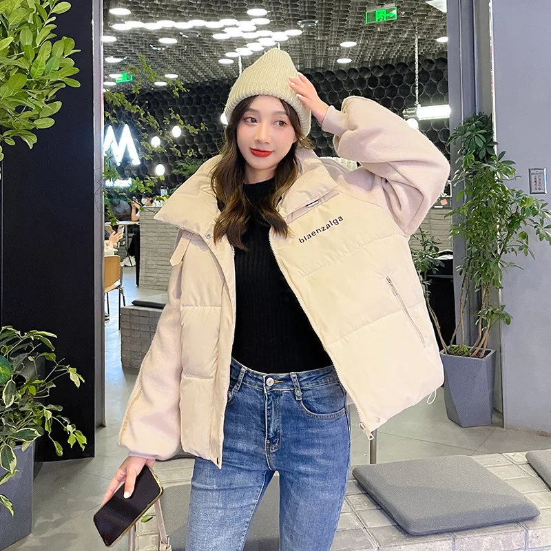 Ladies Coat and  Jackets Women Korean Version 2021 Winter The New Loose Keep Warm Thicken Stand-up Collar Cotton