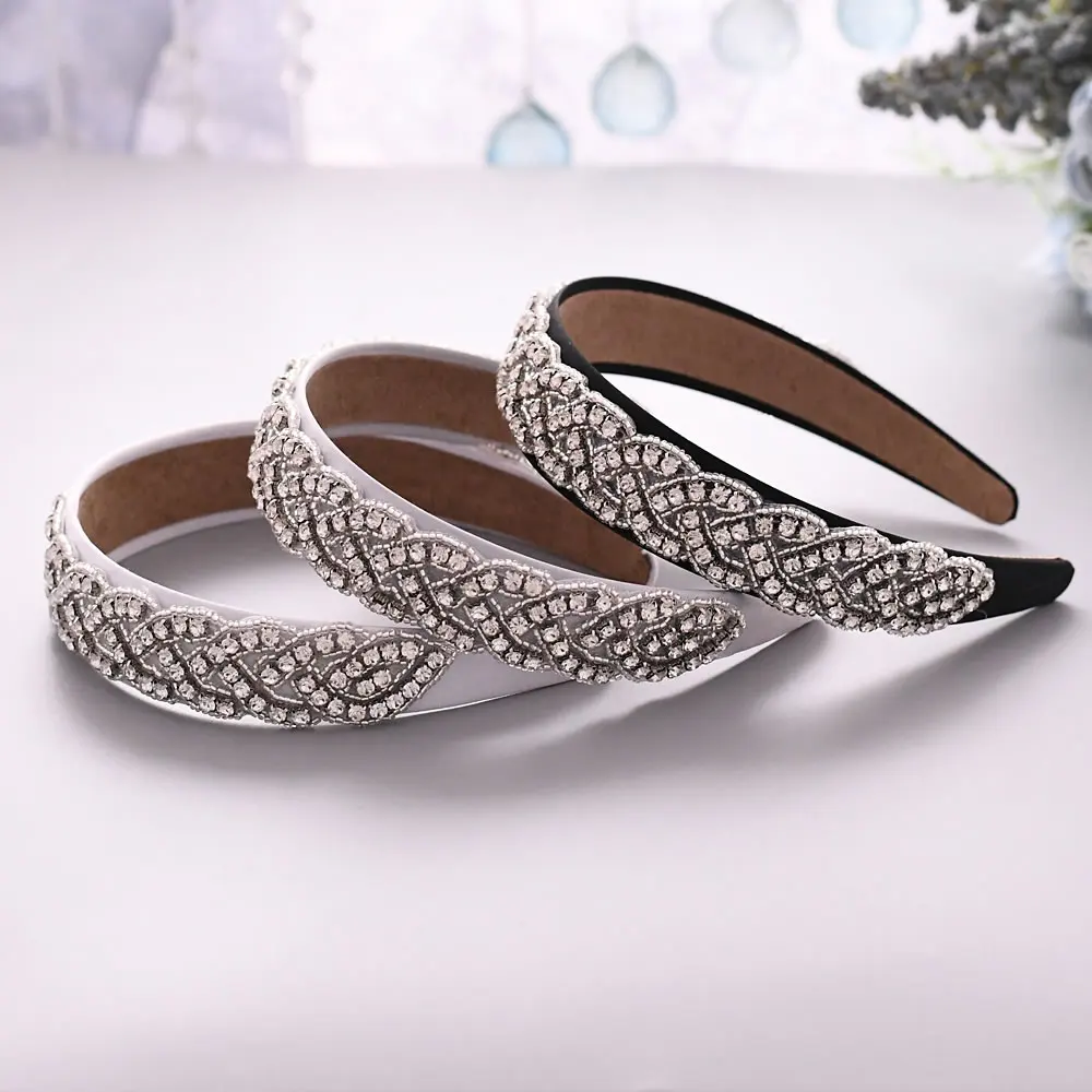 

S216-FG Fashion Ladies Wedding Band Headpieces With Cube Zircon Wholesale Bridal Hair Accessories Headdress Bridal Hair Tiaras