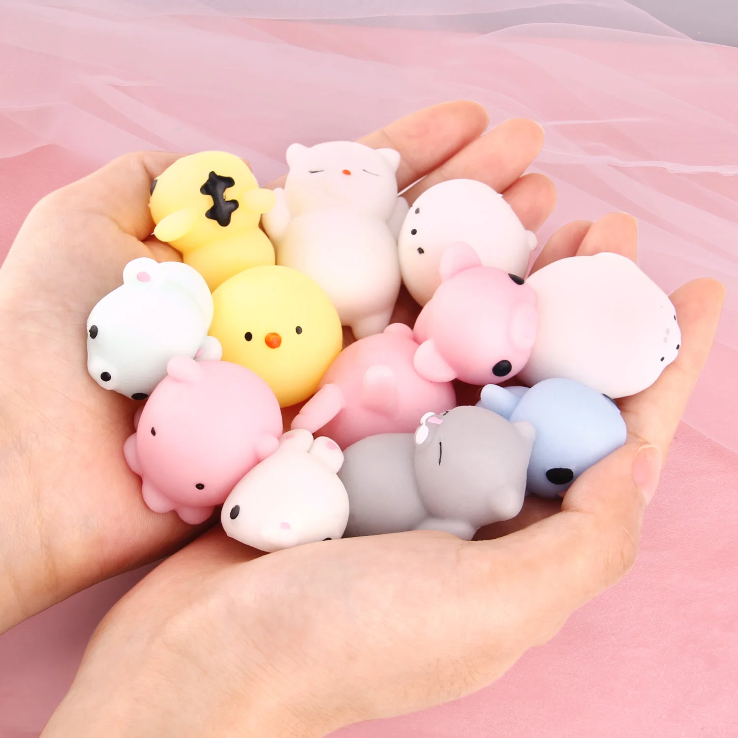 

Satkago Cute Kawaii Soft Squeeze Cartoon Animal Toy for Kids Adults Relieves Stress Anxiety Home Decoration