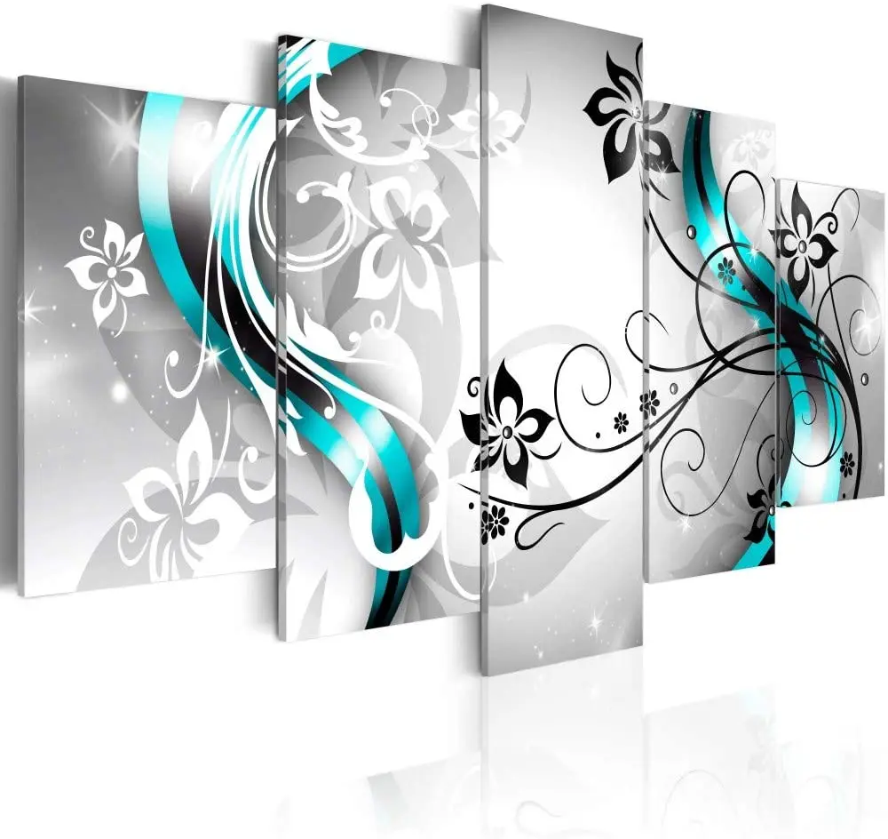 

No Framed Abstract Flower 5 piece Wall Art Canvas Print Modern posters Paintings Painting For Living Room Home Decor Pictures