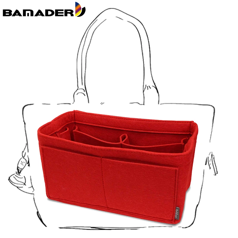 BAMADER Large Capacity Felt Cloth Cosmetic Bag Travel Toiletries Storage Bag Multifunctional Fashion Bag liner Felt Bag In Bag