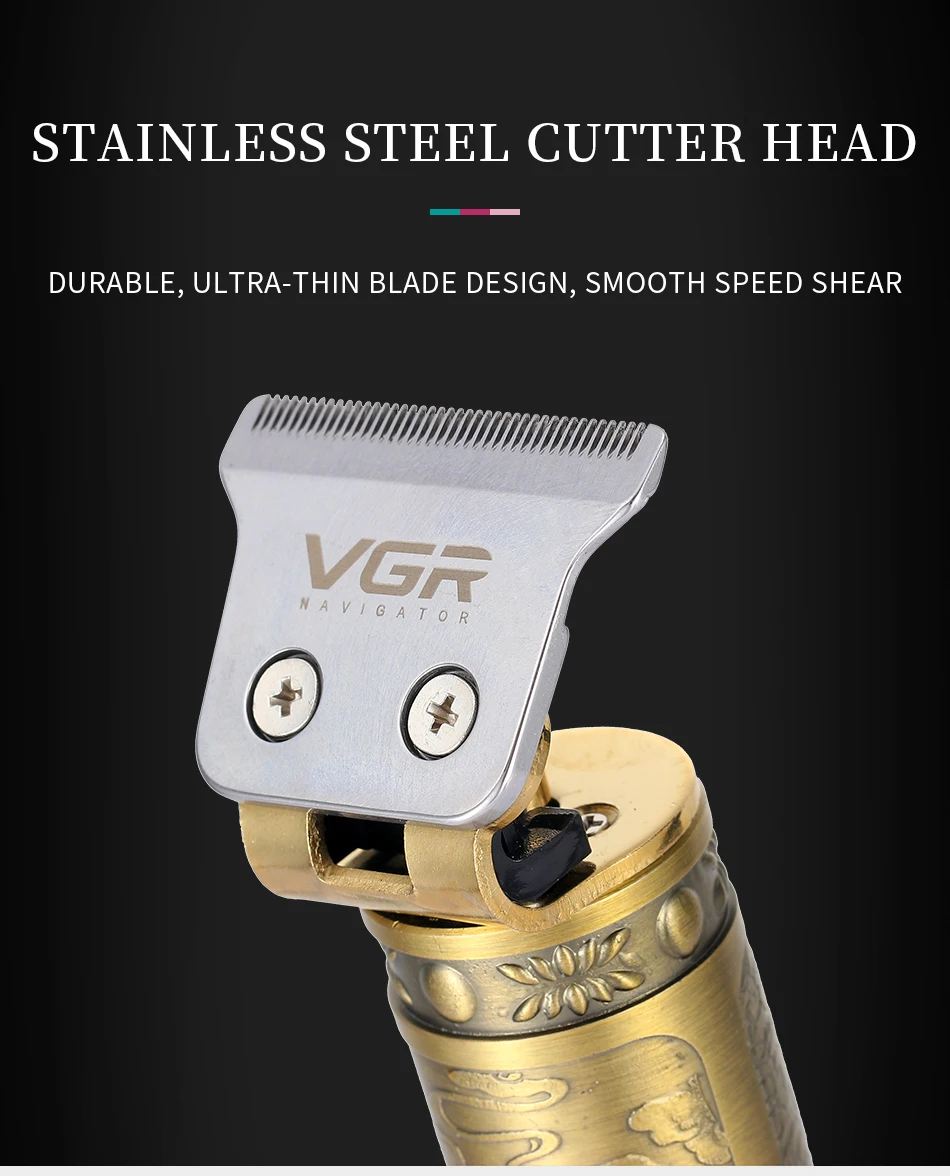 VGR Portable USB T-outliner Pro Li Outliner Trimmer Wireless Hair Clipper 0 Bit Blade Machine Style Electric Men's | Бытовая