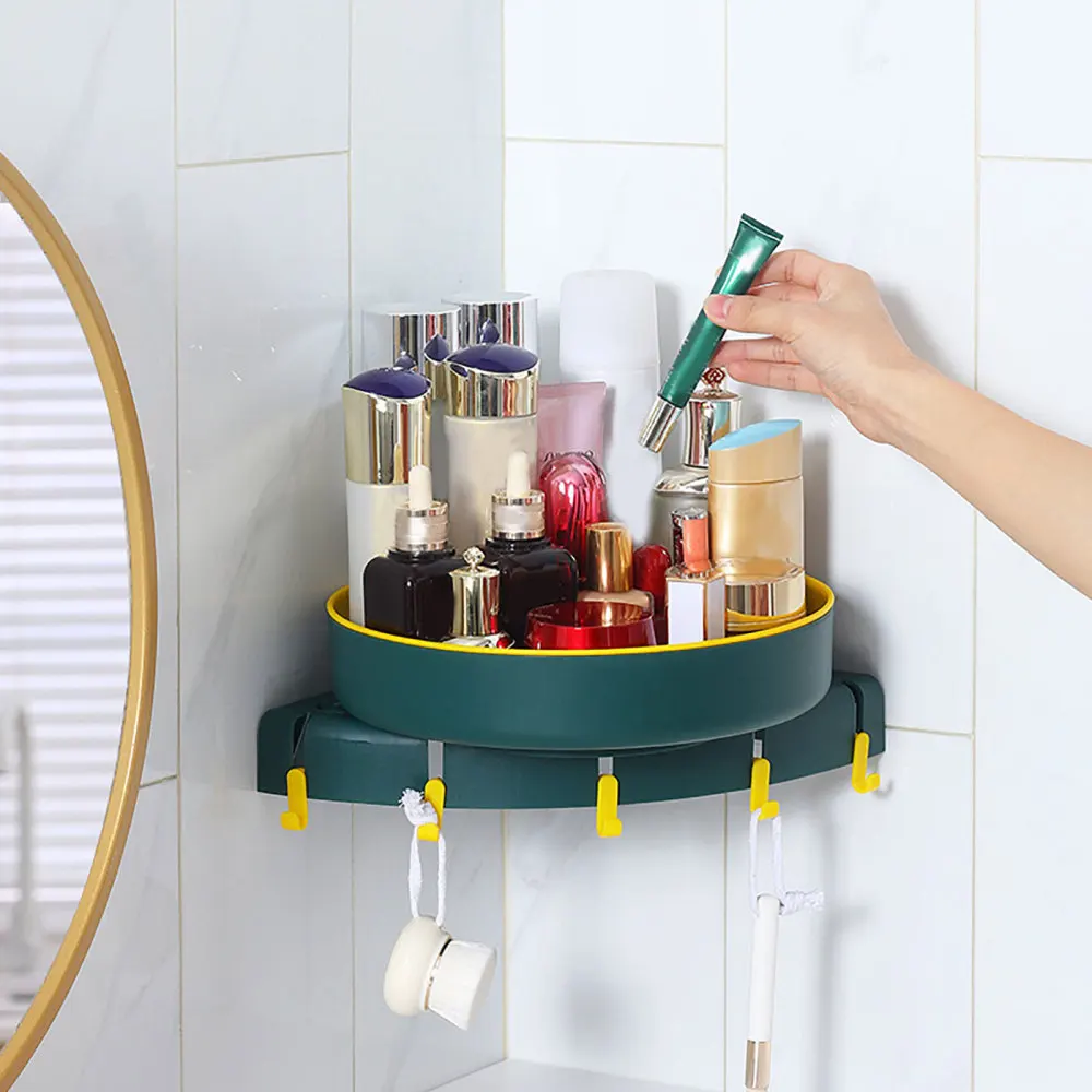 

1Pc Bathroom Storage Rack Toiletries Holder Rotating Wall-mounted Storage Rack