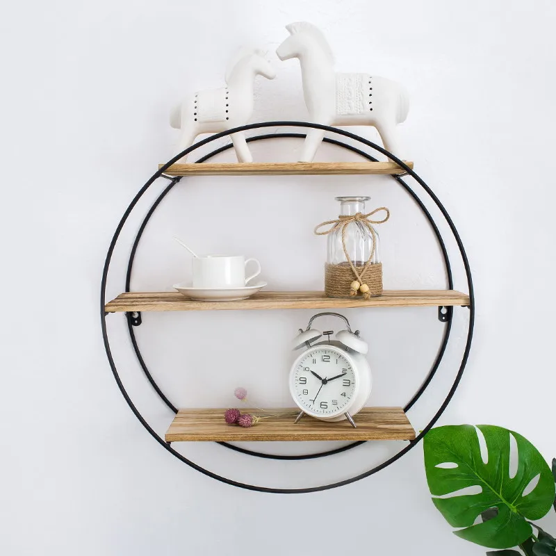 INS Wrought Iron Polygon Storage Rack Nordic Simple Creative Wall Hanging Living Room Dining Decoration Shelf | Дом и сад