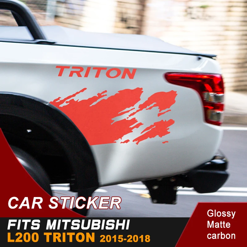 mud splash car body sticker 4x4 off road pickup box bed decal for mitsubishi l200 triton 2006-2015 2016 2017 2018 | Автомобили и