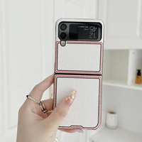 fashion joint name lychee case for samsung galaxy z flip 3 5g cover anti knock luxury leather pc cases for flip3