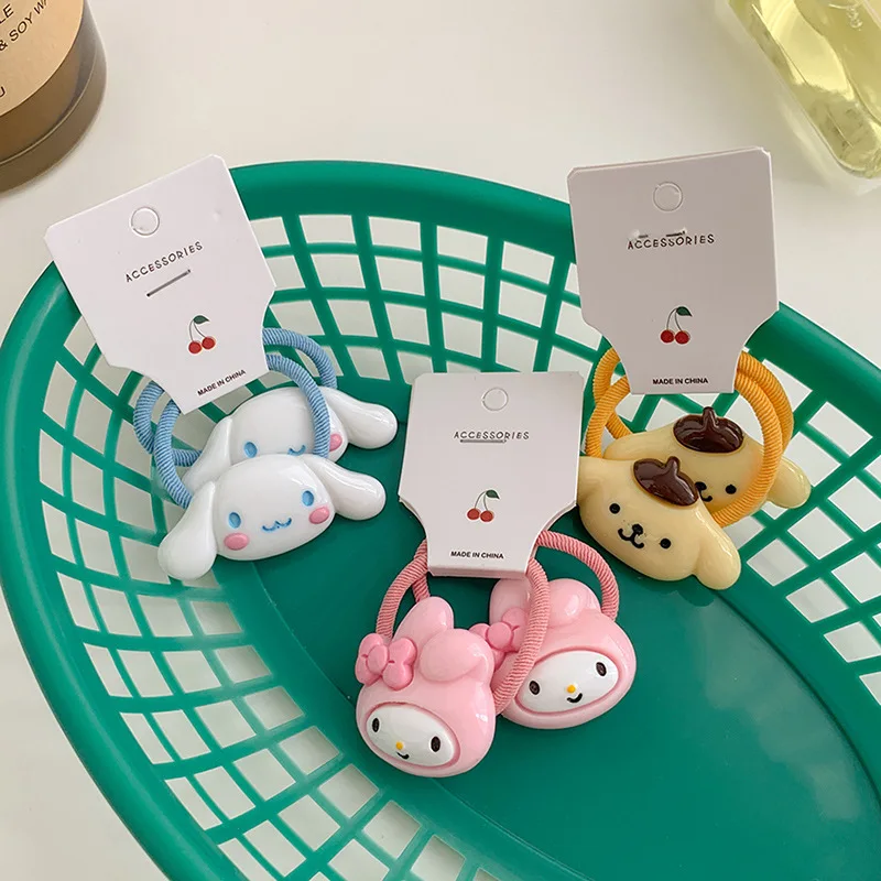 

2Pcs Kids Cartoon Cute Rubber Hair Rope Tie Girls Hair Scrunchie Ponytail Headwear Bands Girl Baby Lovely Fine Christmas Gift