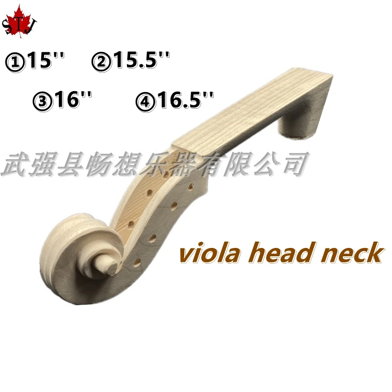 

1pcs DIY Top quality hand carved maple white viola head neck 15''.15.5''.16".16.5'',viola accessories parts fittings