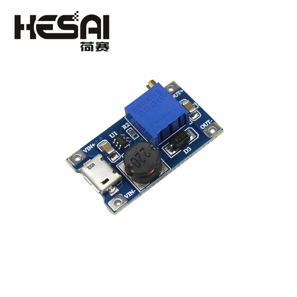 DC регулируемый Повышающий Модуль 2A повышение пластина Step Up с MICRO USB 2V 24V 5V 9V 12V 28V MT3608