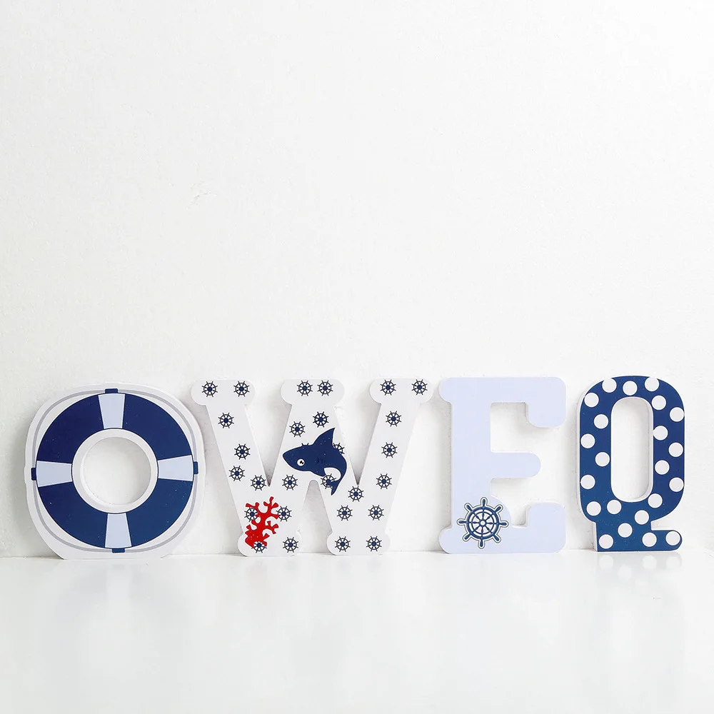 FUNLIFE DIY мультфильм 3D Детский Морской Сейлор Настенная Наклейка 26 капитал письма