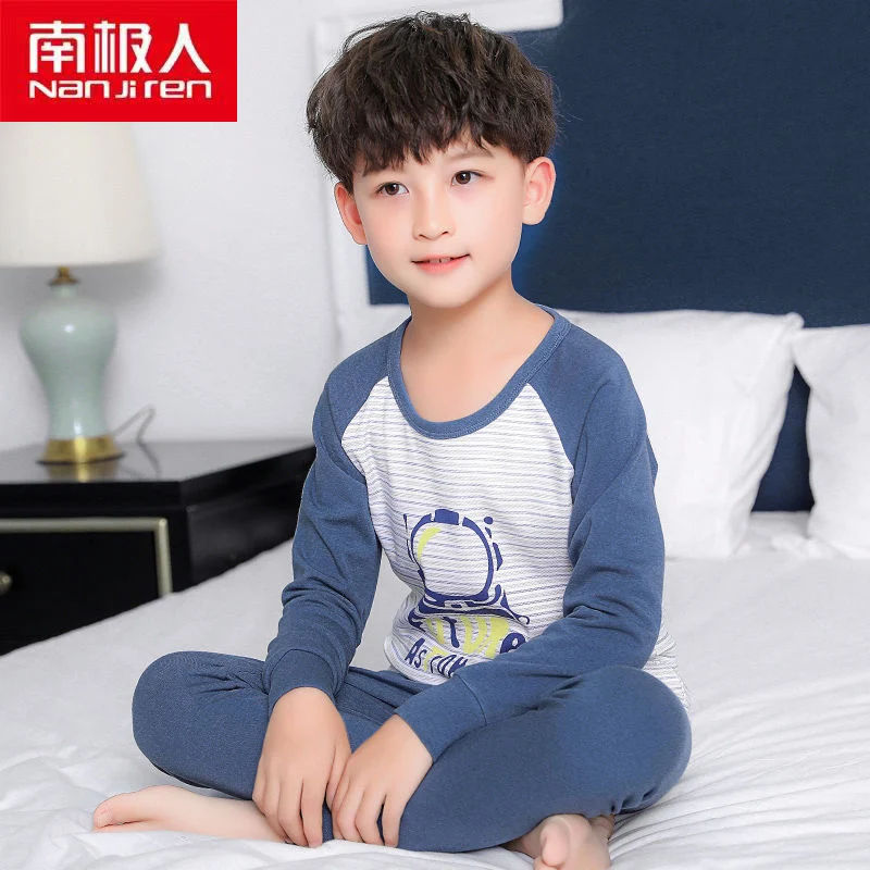 

NANJIREN Kids Clothing Pullovers Casual Children's Set Warm Cotton Full Sleeve Print O-Neck Pajamas Set For Boys And Girls