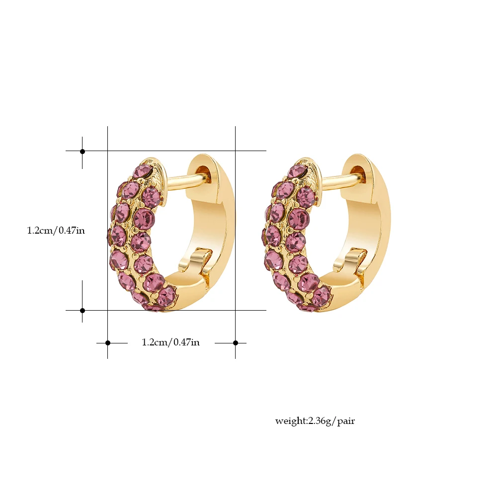 

2021 New Fashion Small Hoop Earrings with Multicolor Rhinestone for Women Girls Round Cartilage Earring Ear Piercing Jewelry