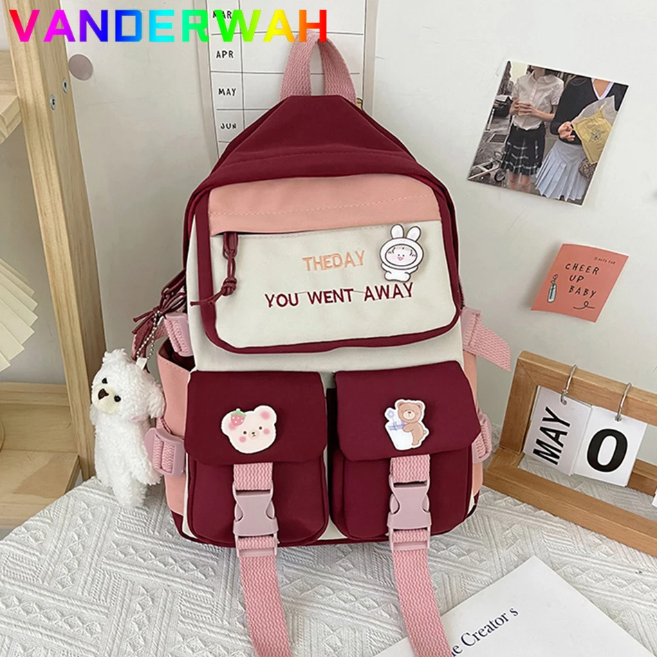 

Fashion Cute Backpacks Preppy Harajuku School Bagpack Teens Student Bookbag Korean Style Female Large Capacity Mochila Rucksack