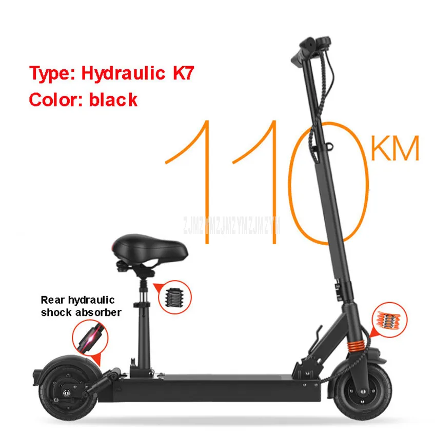 

K7 500W Powerful Two-wheel Smart Foldable Electric Scooter Kick Scooter Bicycle With Seat Electric Skateboard Mileage 90-110km