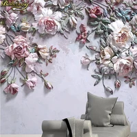 beibehang custom photo wallpaper papel de parede 3d embossed rose wall covering murals 3d flooring mural wall paper home decor