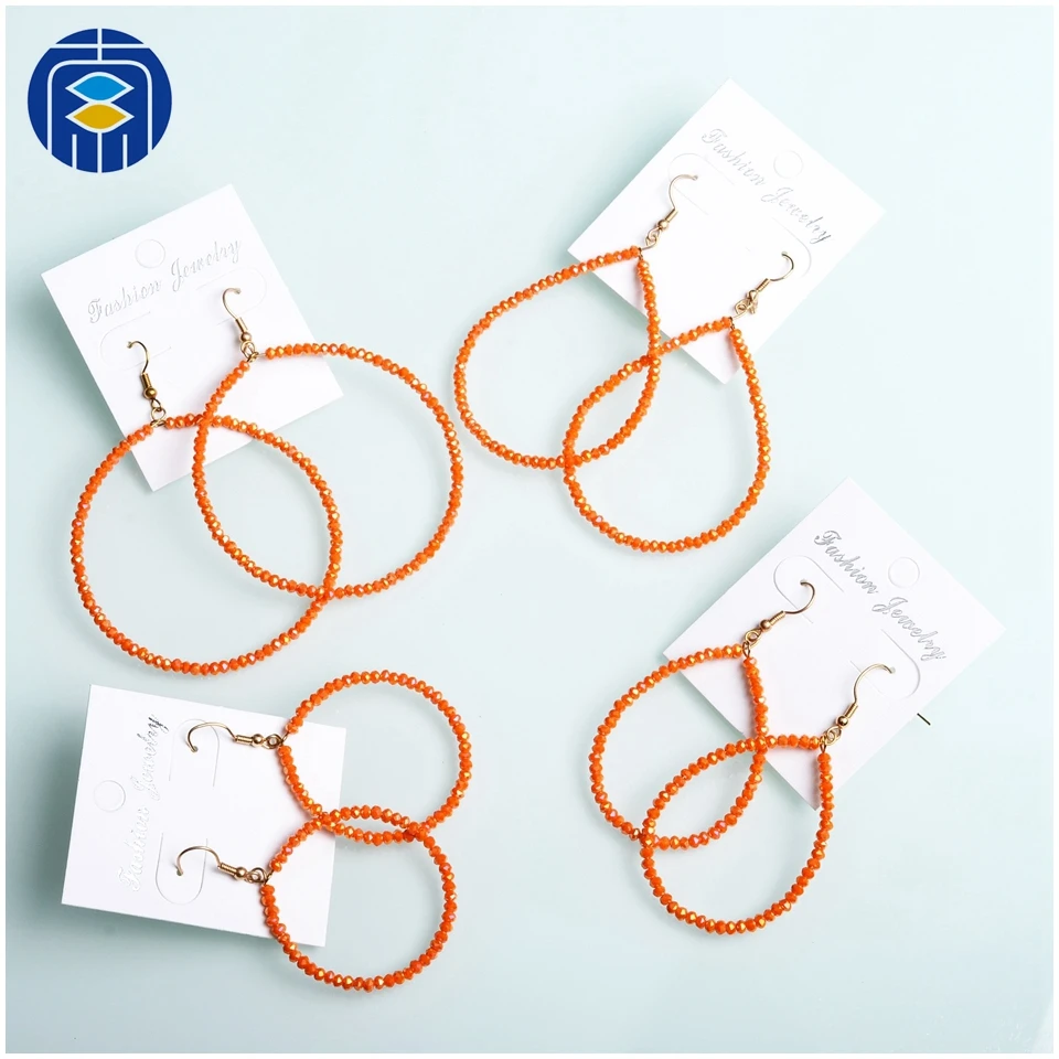 Новый дизайн кубические бусины хрустальные серьги оптом для