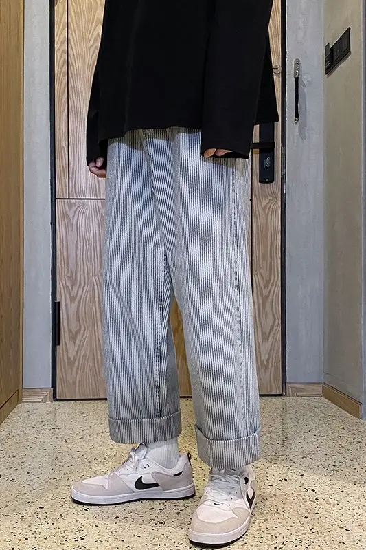 

Men's trousers 2020 autumn new slim solid color versatile material trousers casual fashion individuality youth men's wear