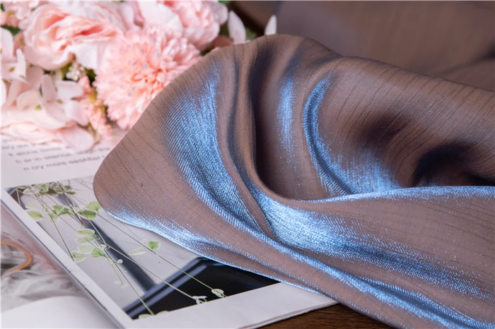 

Thickened Glass Silk Gradient Fabric Folds Texture Lines Anti-wrinkle Draping Smooth Bright Silky Pants Skirt Clothing Fabric